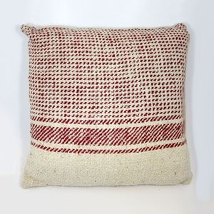 Red and white handwoven pillowcase